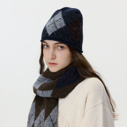 Trendy Diamond Pattern Knit Beanie For Men And Women