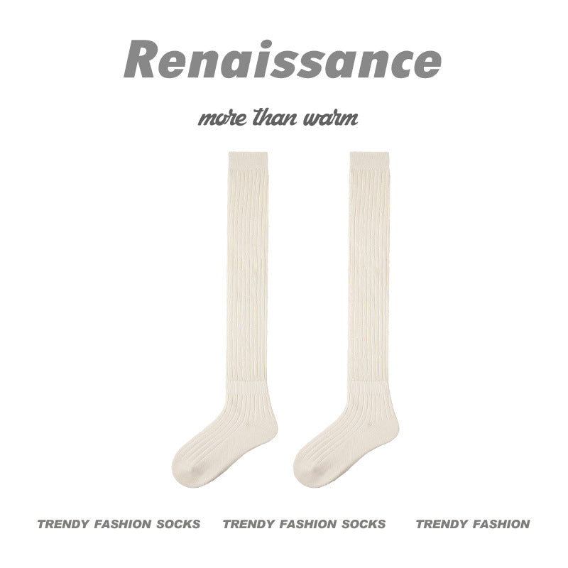 Over The Knee Solid Cotton Compression Socks