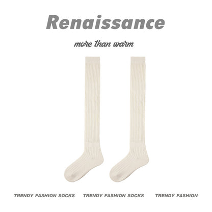 Over The Knee Solid Cotton Compression Socks