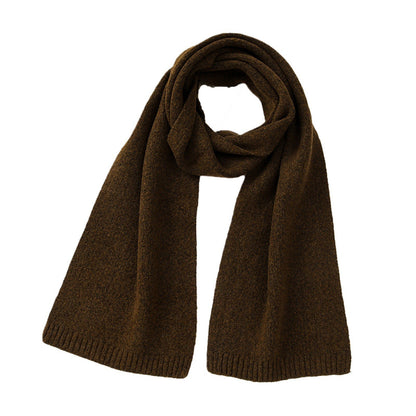 High-Quality Solid Color Wool Blend Knitted Scarf for Women