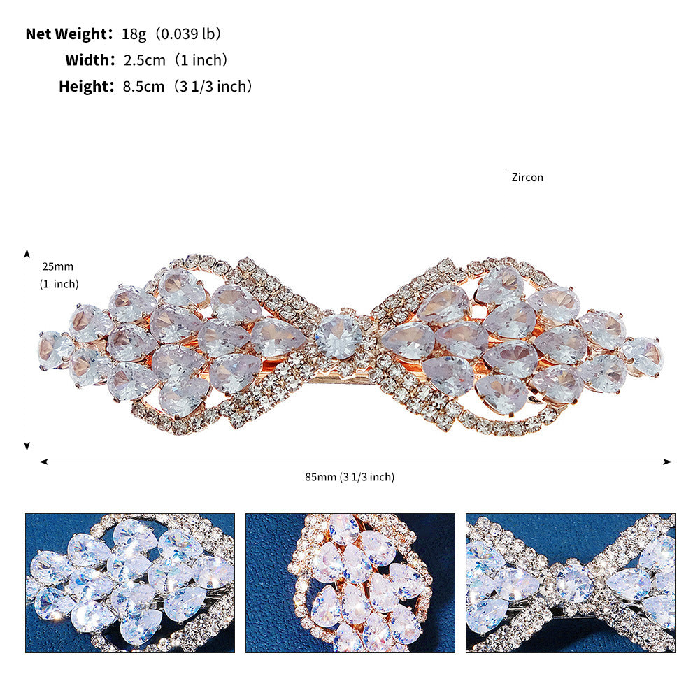 Elegant Flower Design Rhinestone Hair Clip For Women