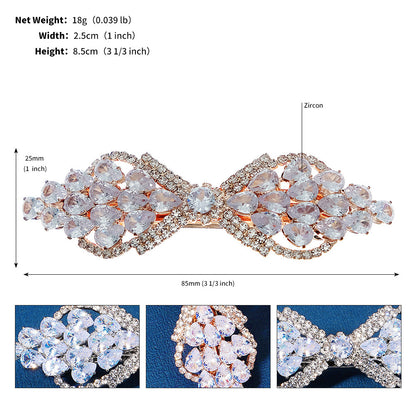 Elegant Flower Design Rhinestone Hair Clip For Women