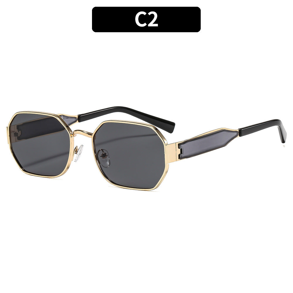 Trendy Polygonal Metal Sunglasses Stylish Outdoor Eyewear