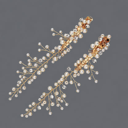 Elegant Floral Hair Clips with Pearl and Rhinestone Accents