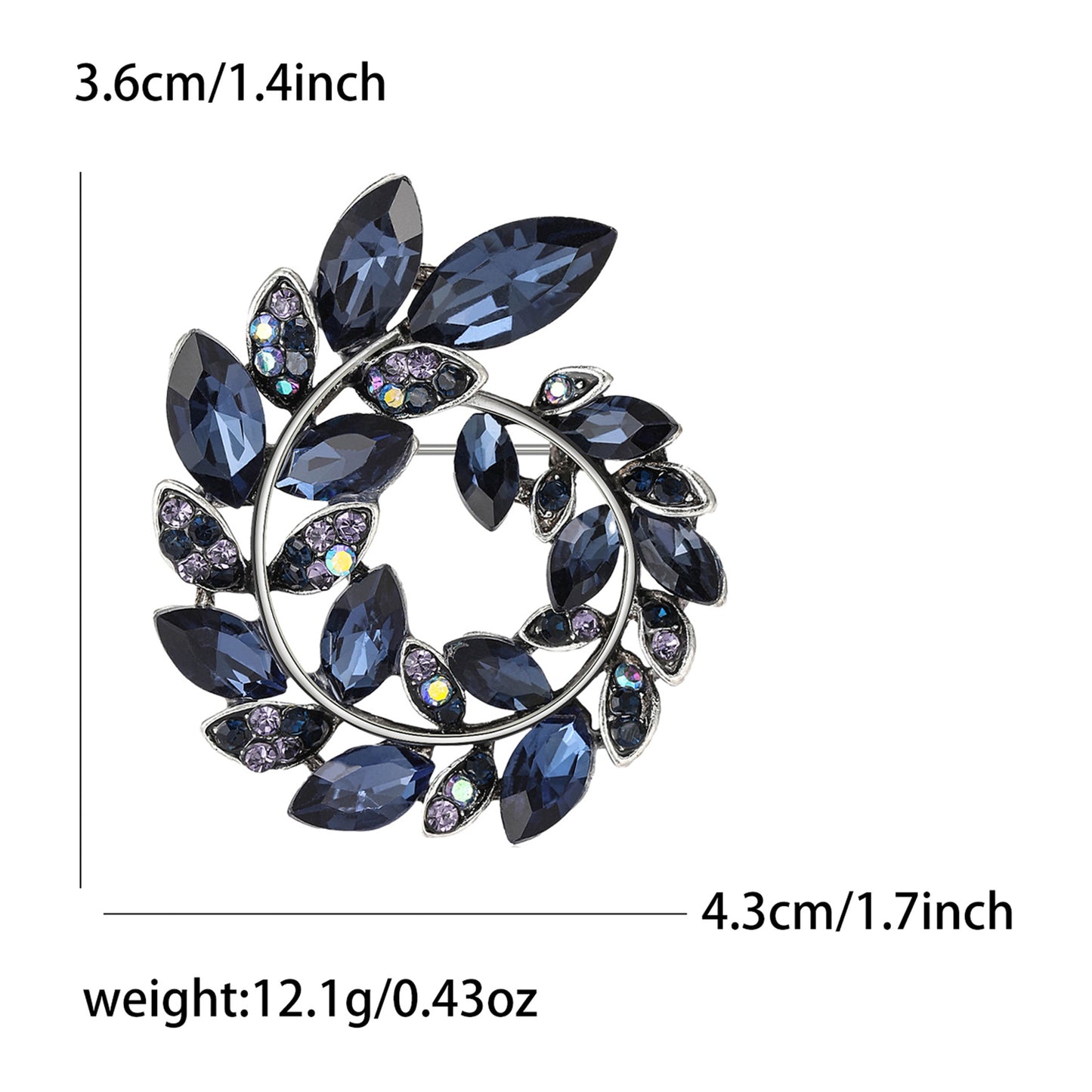 Fashionable Crystal Olive Branch Brooch for Women