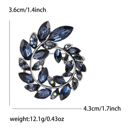 Fashionable Crystal Olive Branch Brooch for Women