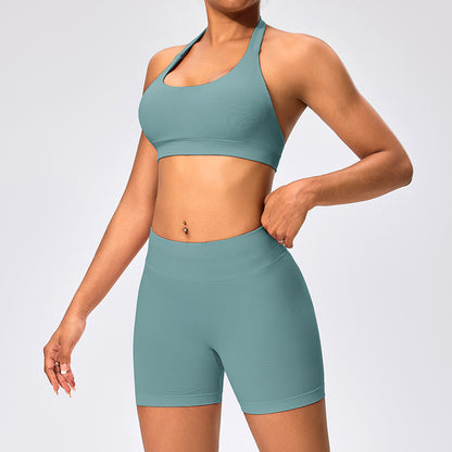Women's Outdoor Yoga Set with Open Back Sports Bra and Pants