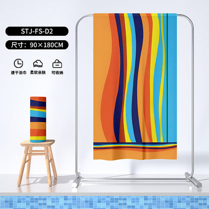 Printed Microfiber Beach Towel Absorbent Bath Towel
