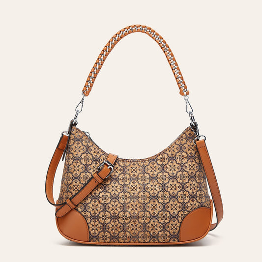 Trendy Ethnic-Inspired Cork Shoulder Bag