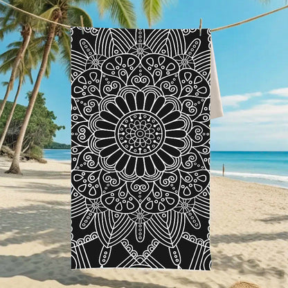 Customizable Turtle Print Beach Towel Ultra-Soft Microfiber Bath Towel
