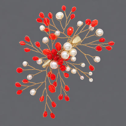 Elegant Floral Hair Clips with Pearl and Rhinestone Accents