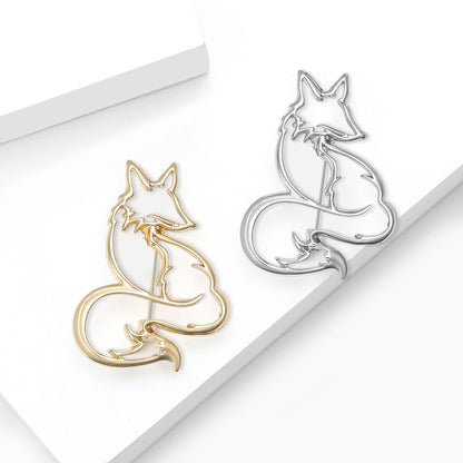 Stylish Fox Brooches Women's Alloy Simple Hollow Fashion Accessories