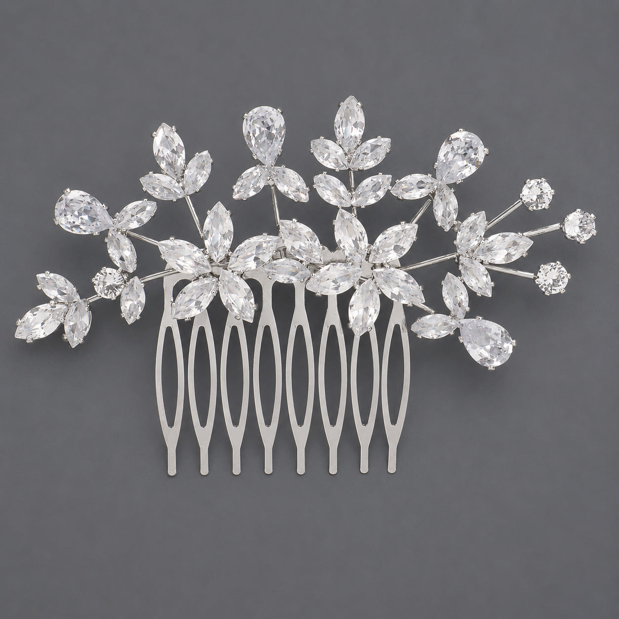 Vintage Floral Zircon Hair Comb Elegant Bridal Headpiece