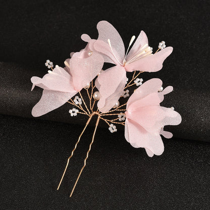 Handcrafted Floral Bridal Hairpins Wedding Hair Accessory