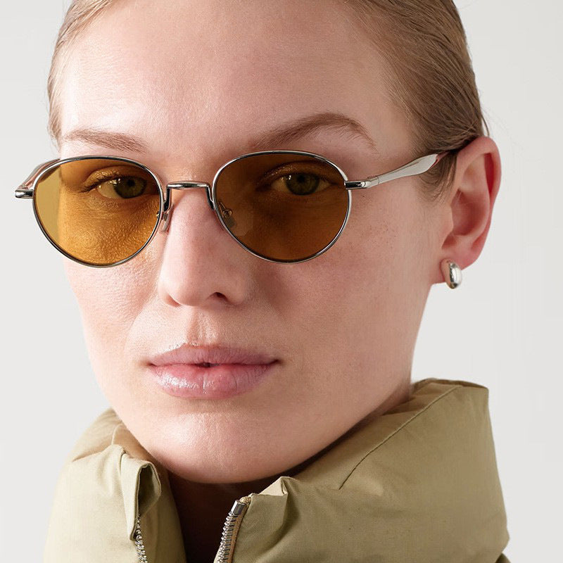 New Metal Round Frame Sunglasses Stylish UV400 Protection