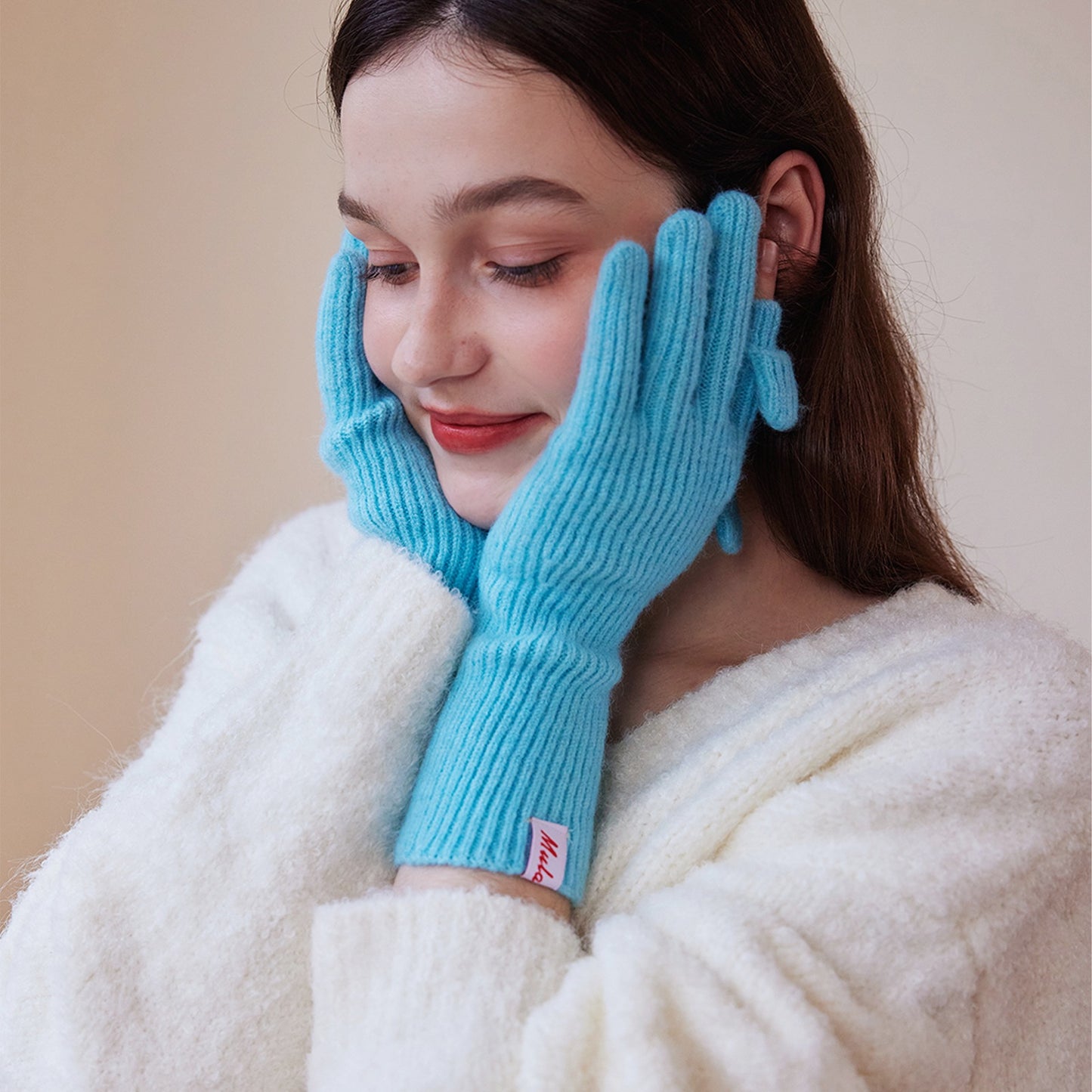 Knitted Wool Fingerless Gloves for Women