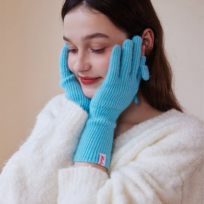 Knitted Wool Fingerless Gloves for Women