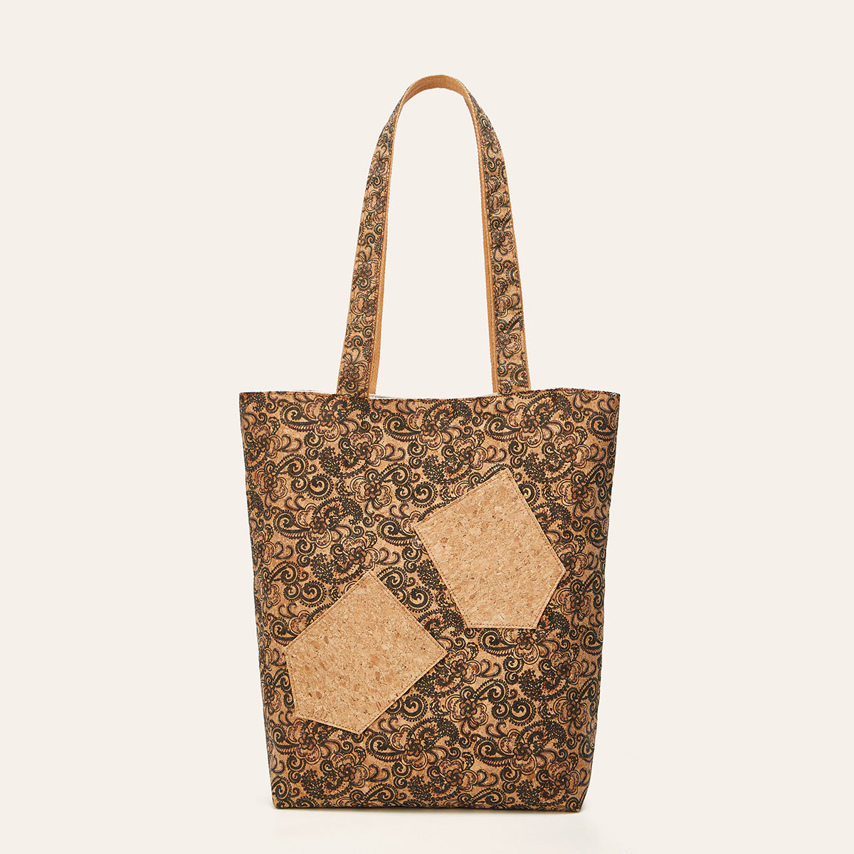 Trendy Retro Floral Cork Tote Bag Eco-Friendly Casual Bag