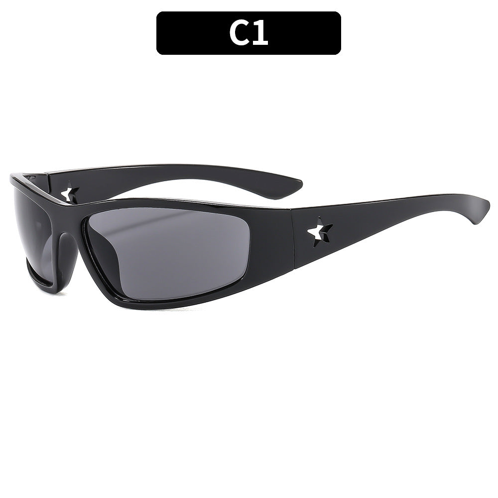 Y2K Inspired Futuristic Sunglasses Trendy Outdoor Frame