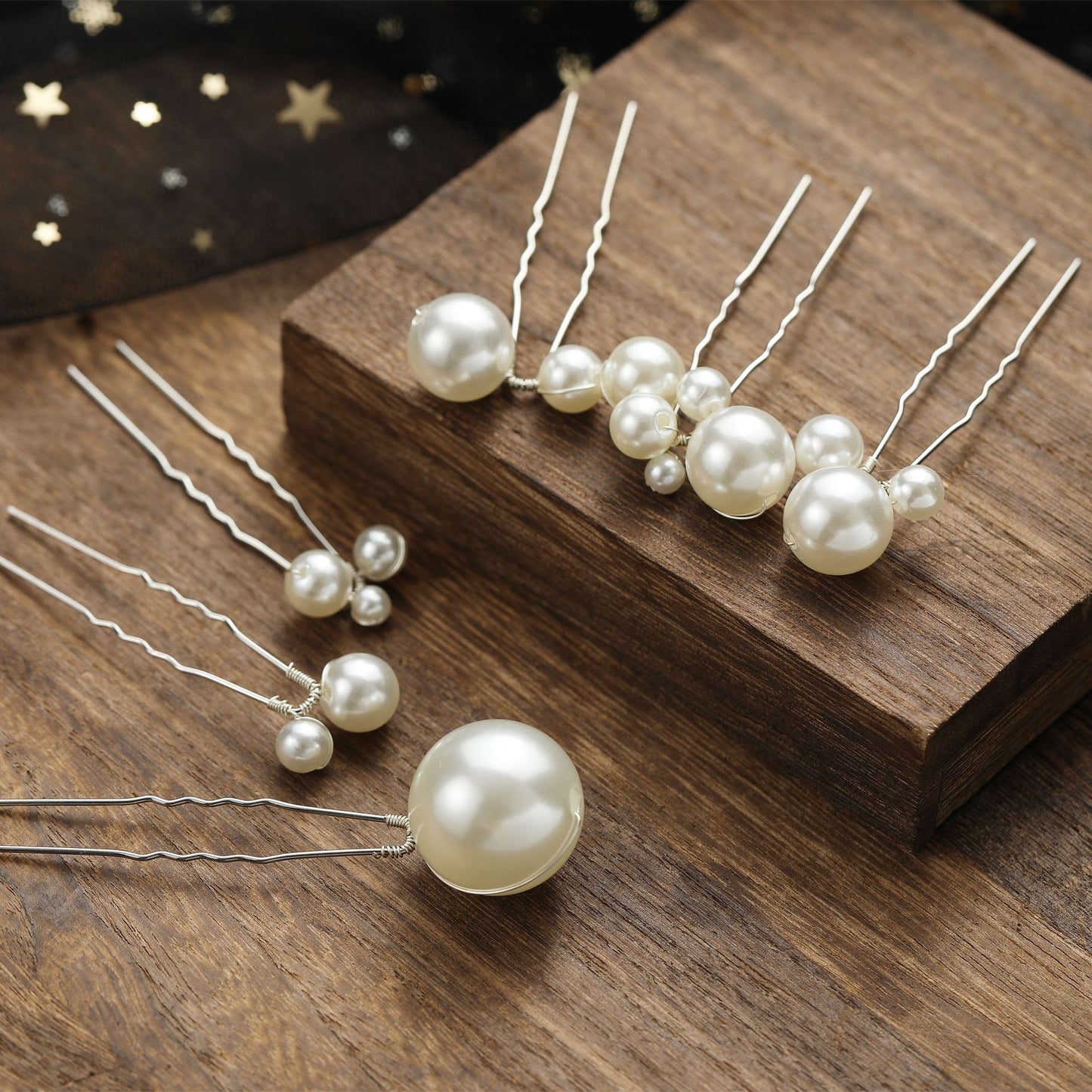 Pearl U Shaped Hair Pins Set of 6 Bridal Wedding Hairpiece