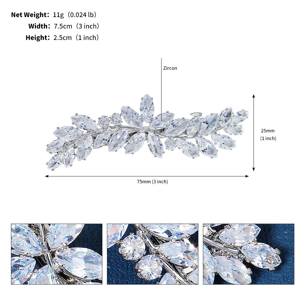 Elegant Flower Design Rhinestone Hair Clip For Women