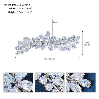 Elegant Flower Design Rhinestone Hair Clip For Women