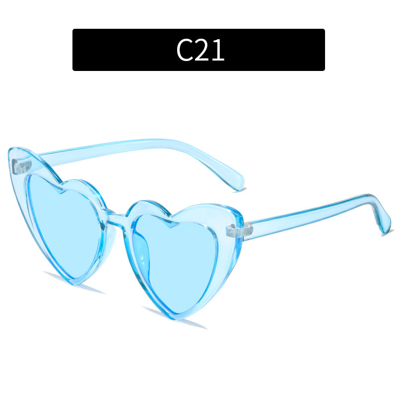 Trendy Heart-Shaped Sunglasses Colorful UV400 Beach Accessories
