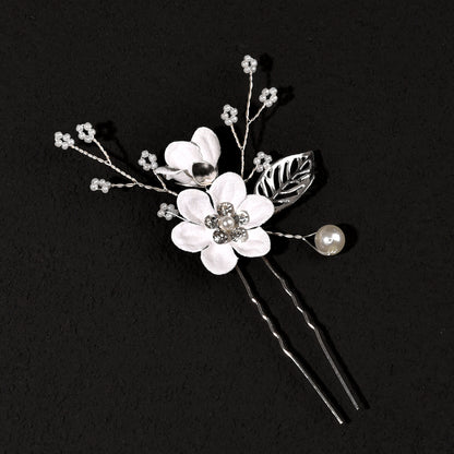 Bridal Blue Flower Hairpin Forest Inspired Wedding Hairpiece