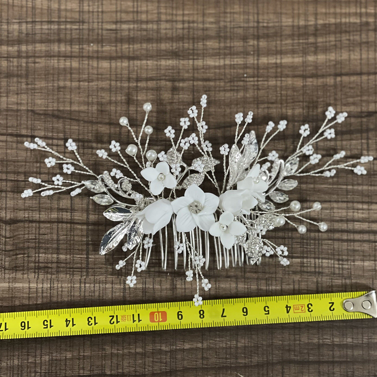 White Floral Comb Elegant Wedding Hairpiece Bride