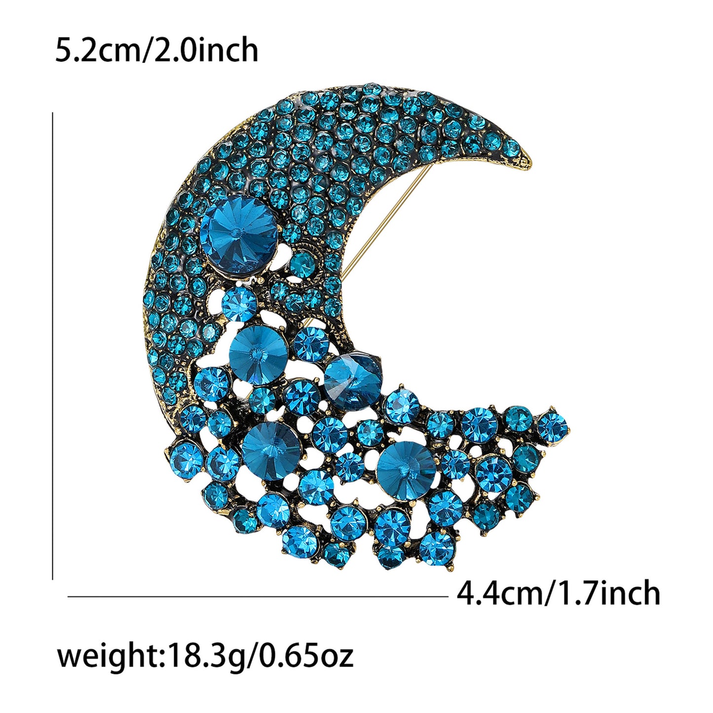 Fashionable Alloy Brooch with Moon Design for Coats and Jackets