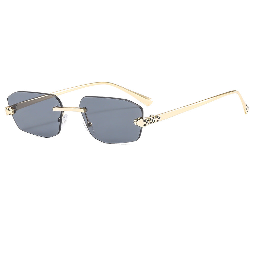 Fashionable Metal Frame Leopard Sunglasses Unisex Stylish UV400 Protection