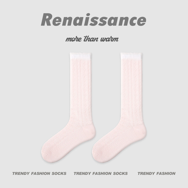 Seamless Pearl Colorblock Nylon Moisture Wicking Socks