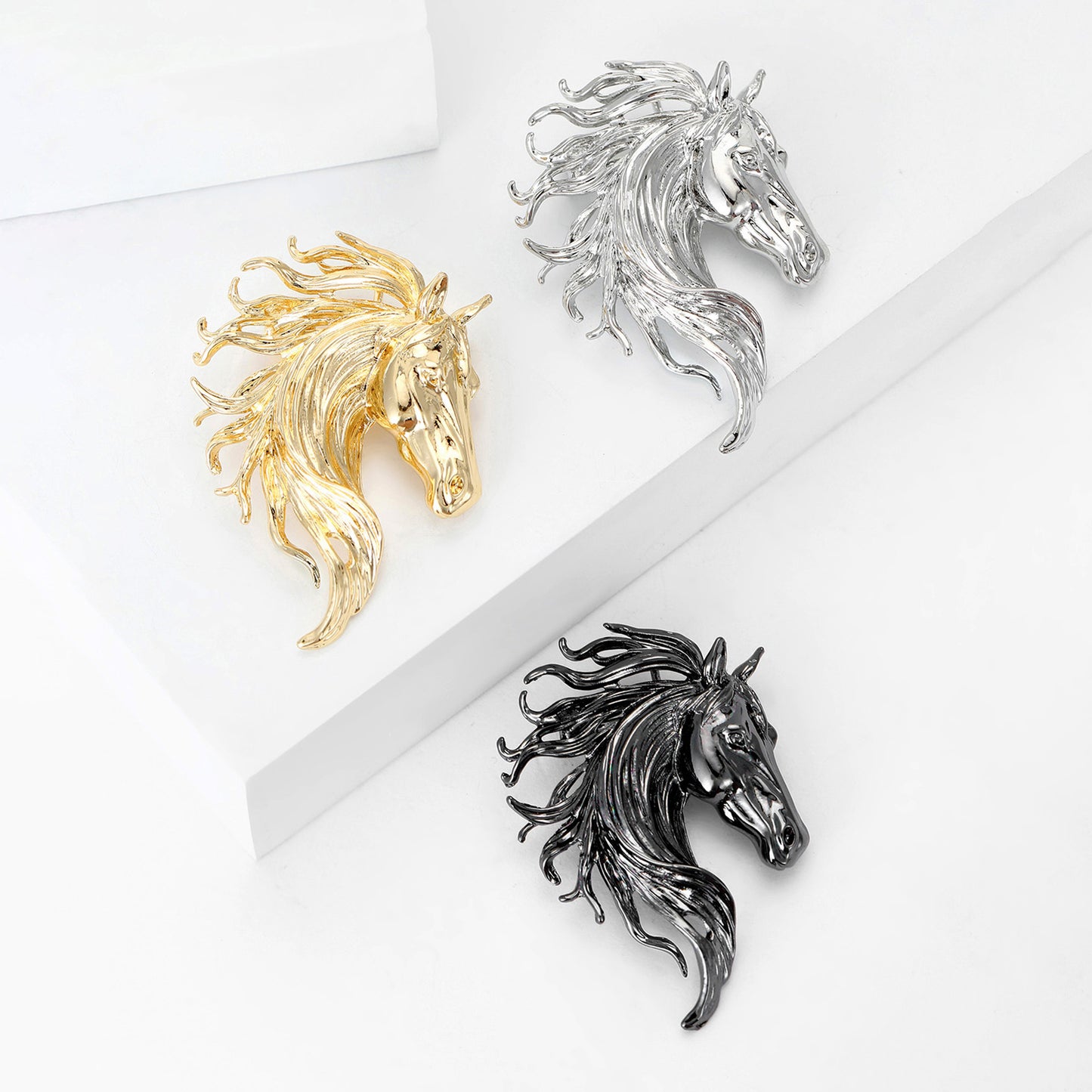 Vintage Horse Head Brooch Creative Fashion Jewelry