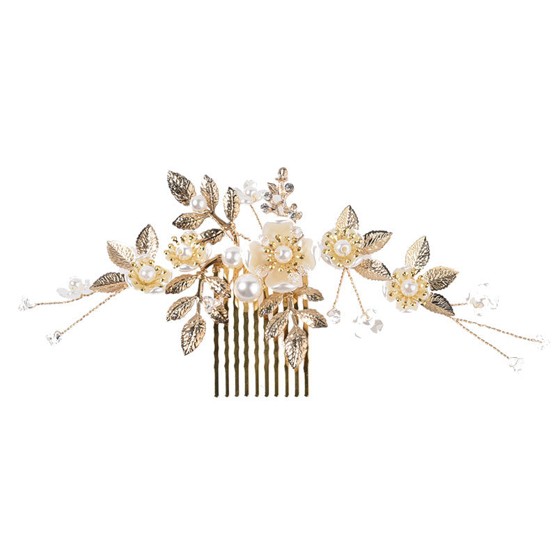 Elegant Pearl Hair Comb Set Bridal Wedding Hairpiece