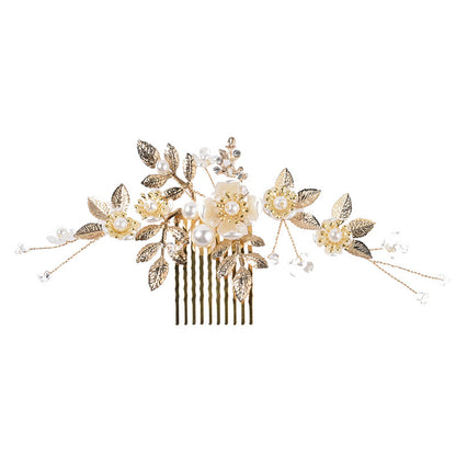 Elegant Pearl Hair Comb Set Bridal Wedding Hairpiece