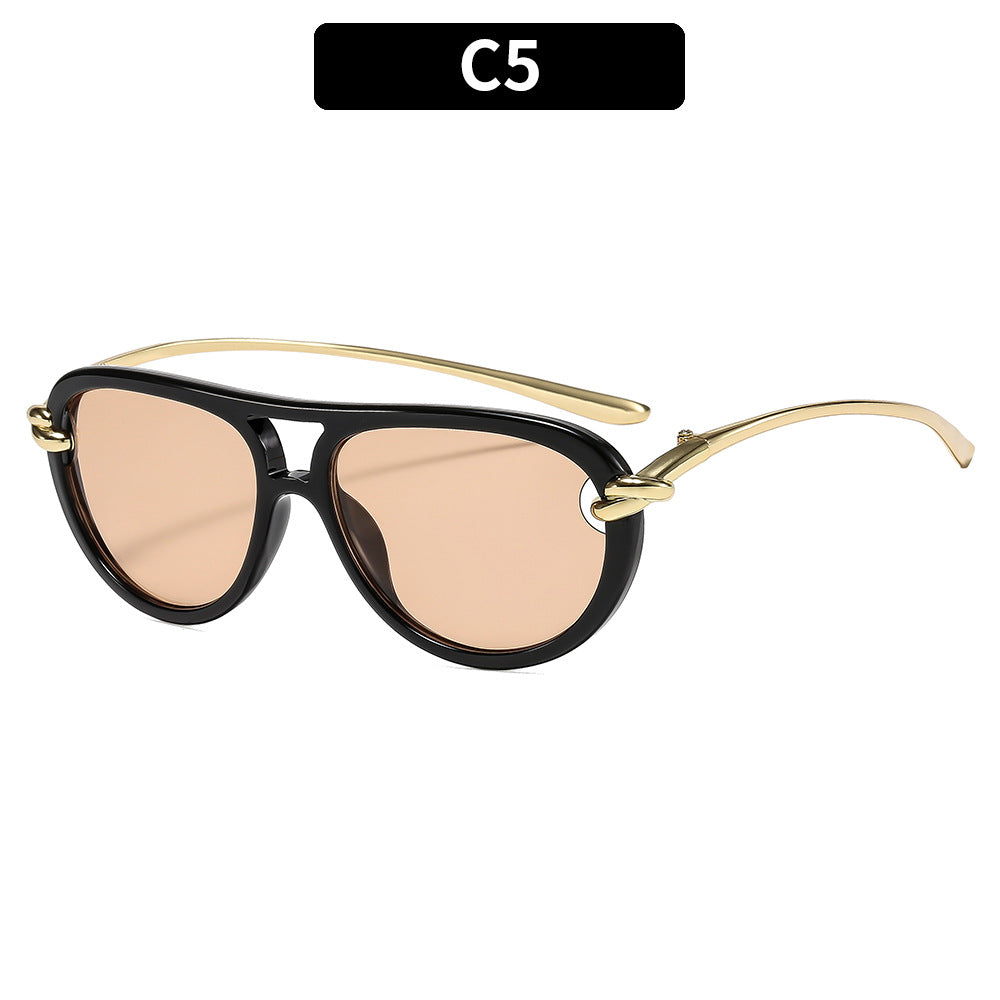 Trendy Knotted Double Beam UV400 Sunglasses