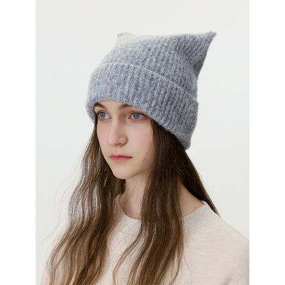 Handmade Wool Blend Knitted Beanie Unisex Casual Warm Hat