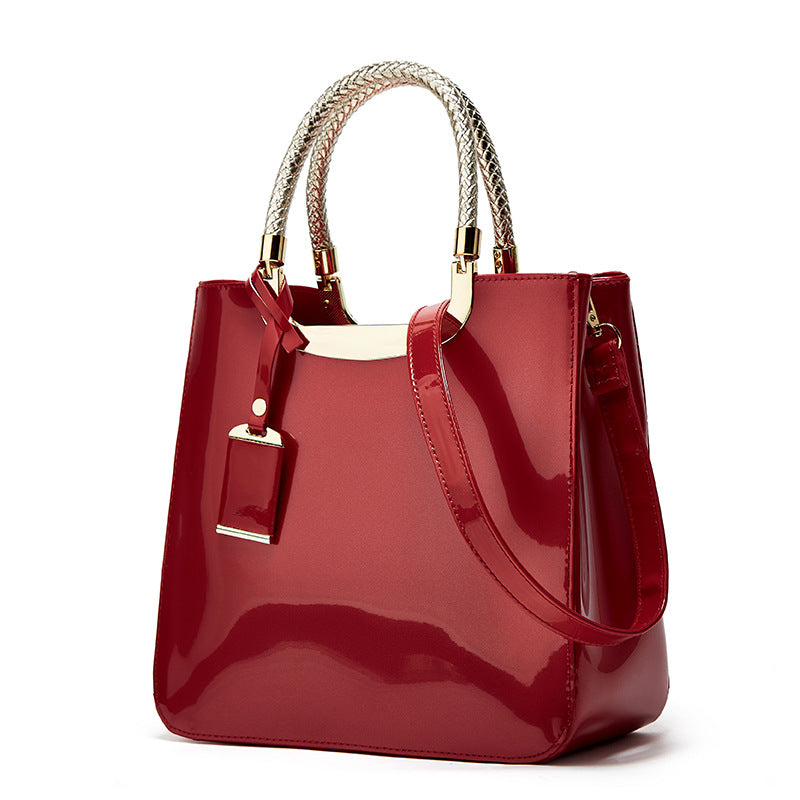 Fashionable Patent Leather Tote Bag for Women