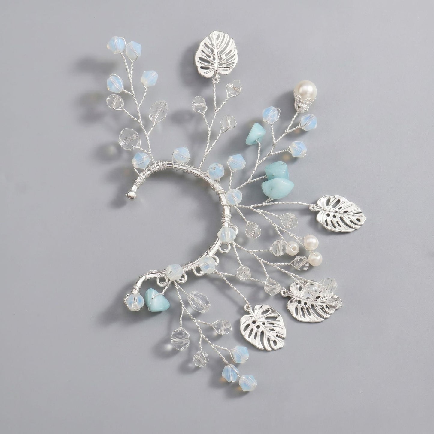 Handcrafted Pearl and Crystal Floral Earrings - Elegant and Versatile Accessories