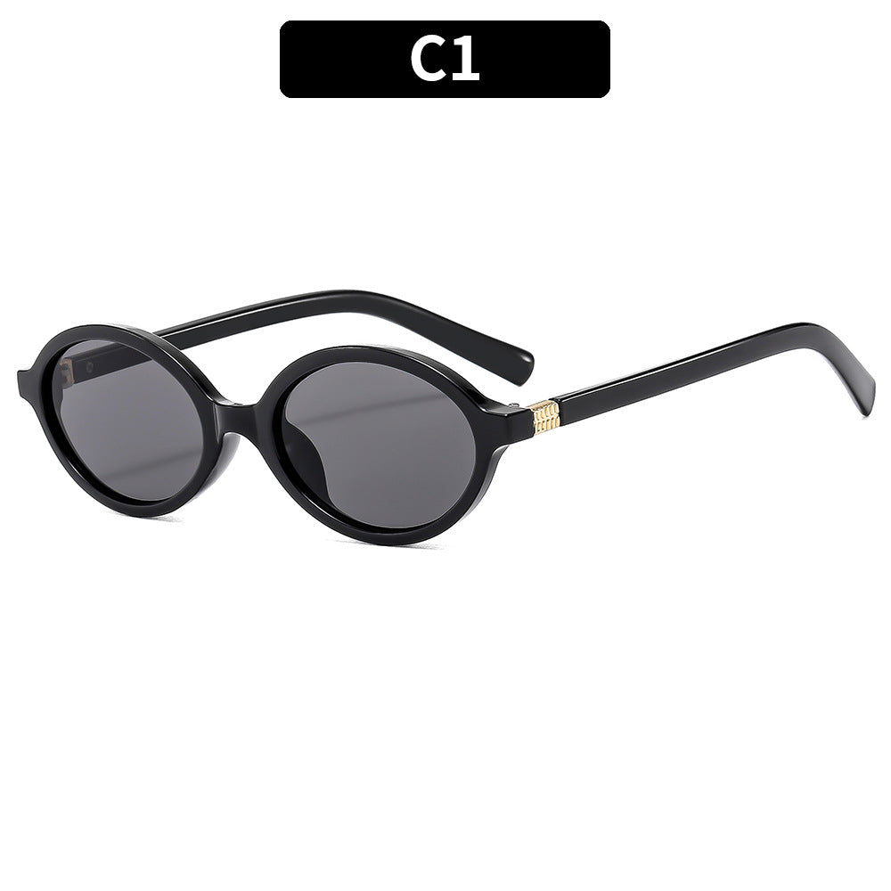 Vintage Oval Sunglasses Stylish UV Protection Eyewear