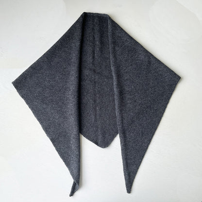 5% Cashmere Wool Knit Triangle Scarf Elegant Warm Shawl