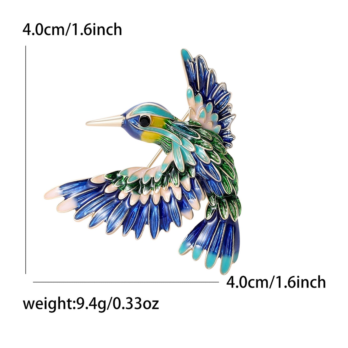 Alloy Enamel Hummingbird Music Note Brooch For Women