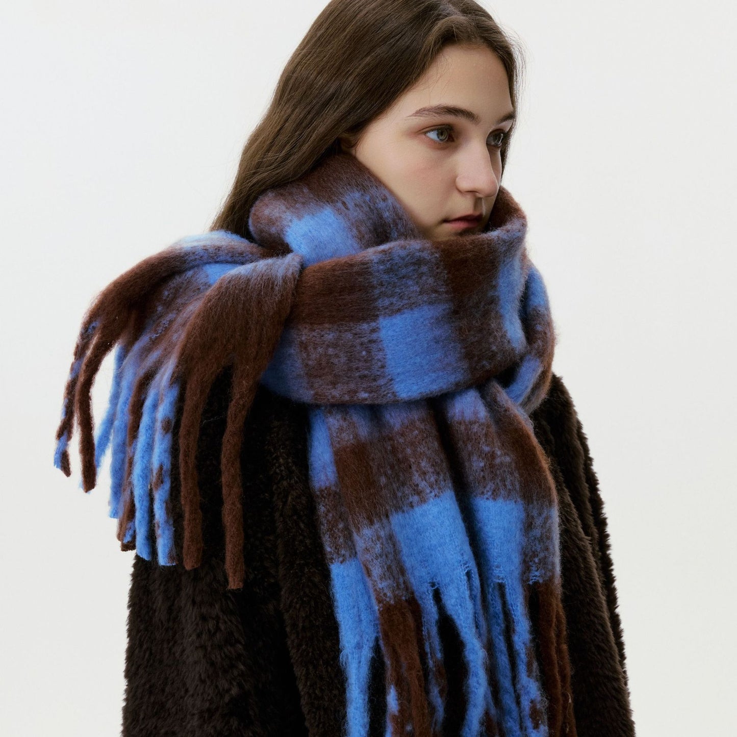 Chic Plaid Scarf for Women - Cozy Warm Shawl for Winter
