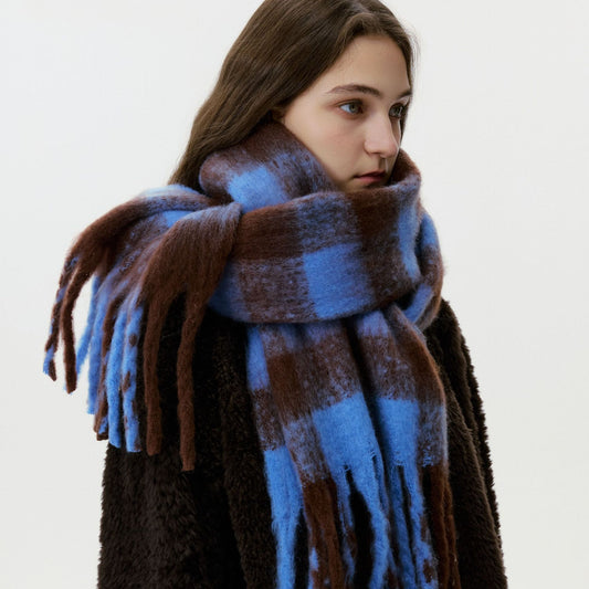 Chic Plaid Scarf for Women - Cozy Warm Shawl for Winter