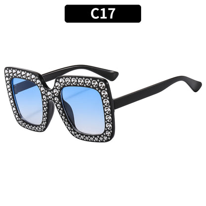 Colorful Gemstone-Embellished Disco Sunglasses Retro Style