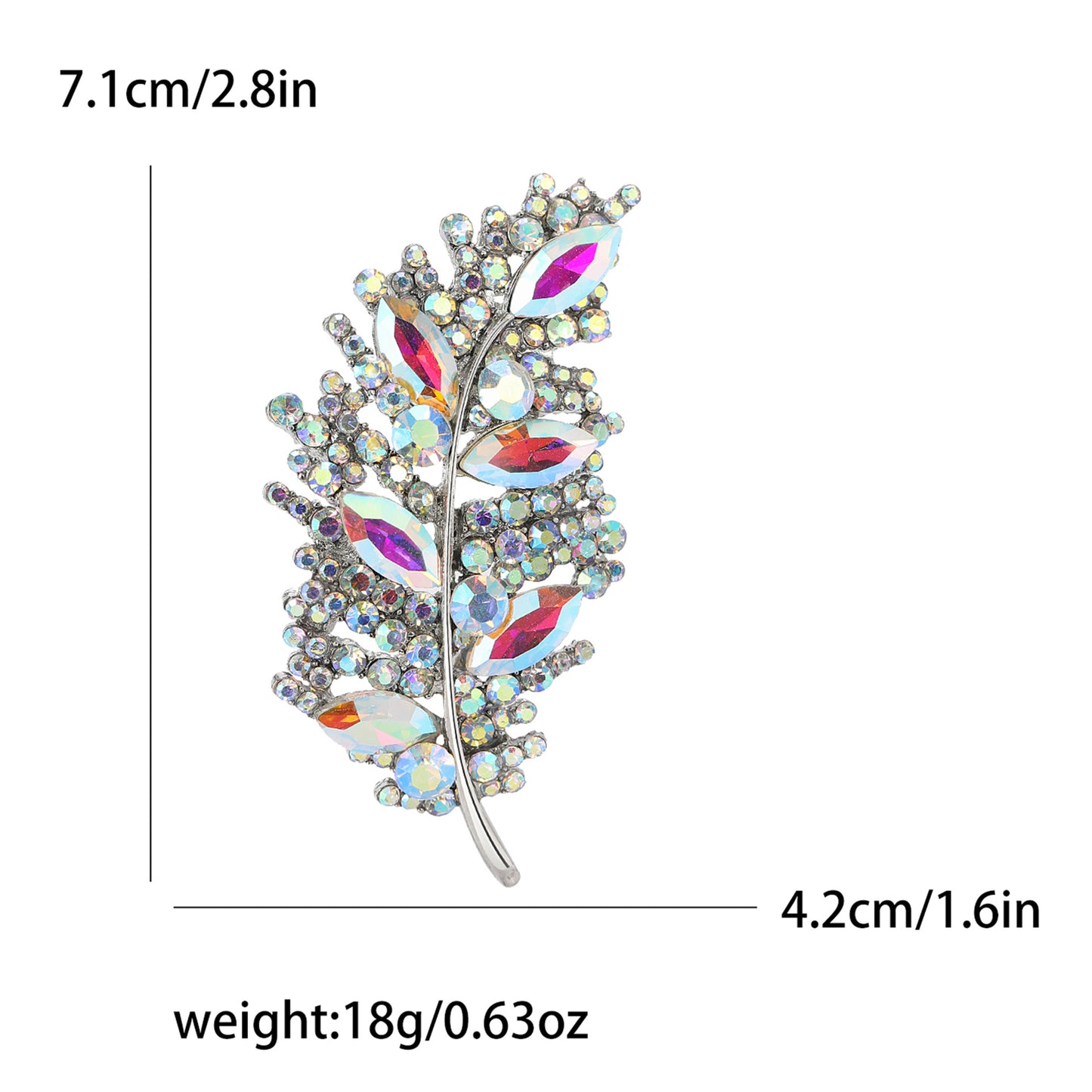 Creative Leaf Brooch with Rhinestones for Women