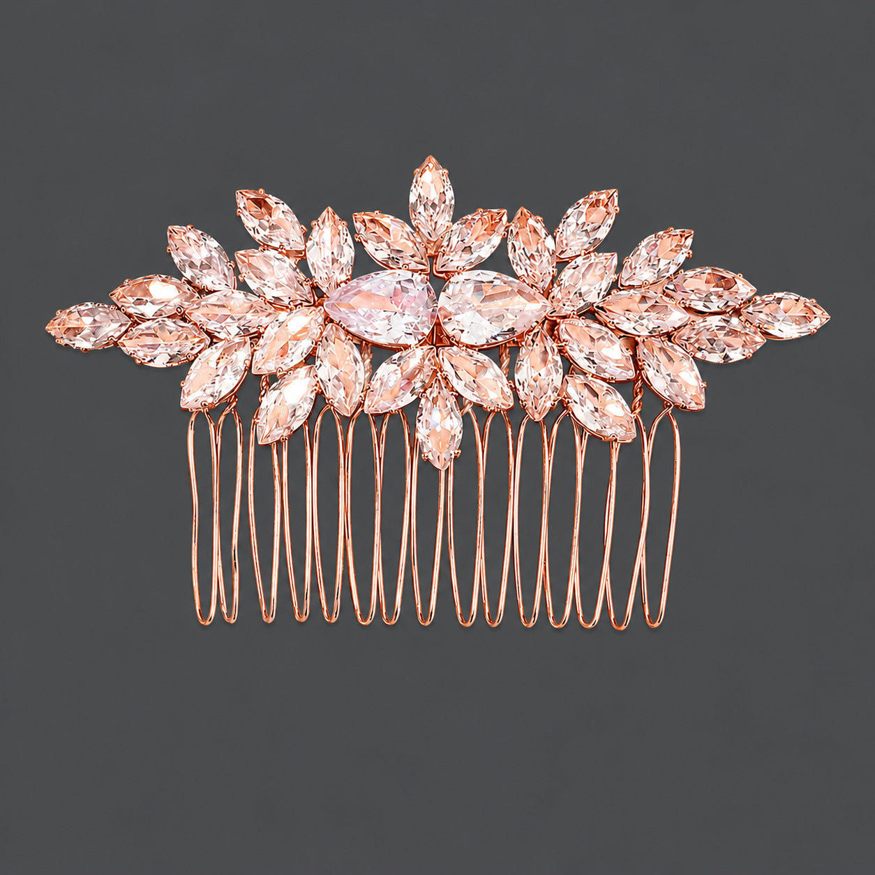 Vintage Floral Zircon Hair Comb Elegant Bridal Headpiece