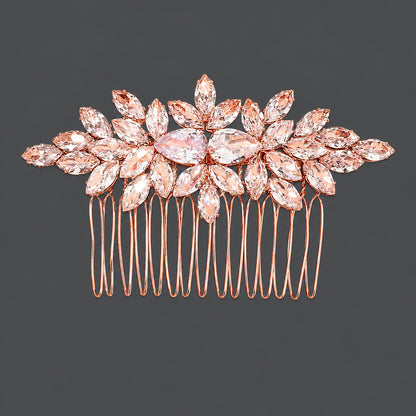 Vintage Floral Zircon Hair Comb Elegant Bridal Headpiece