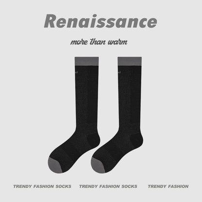 Calf Socks Colorblock Moisture Wicking Athletic