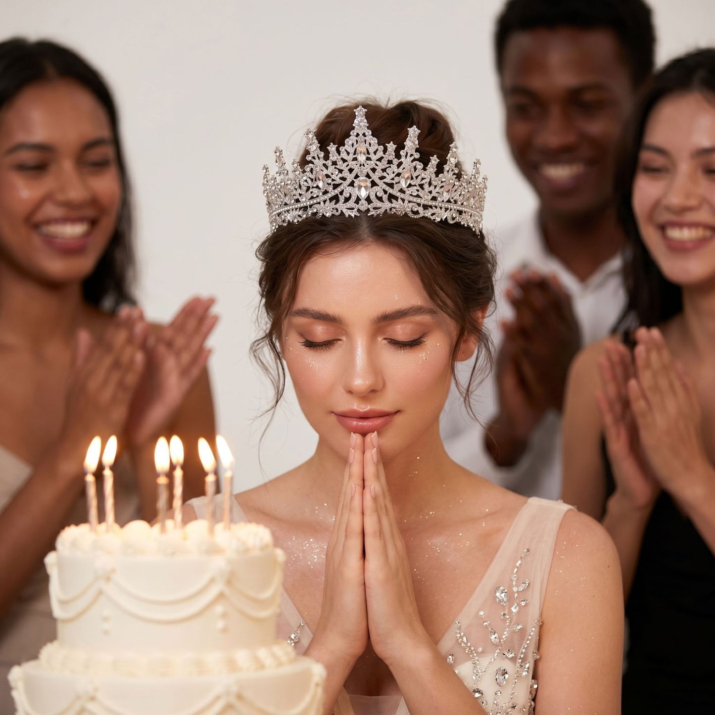 Luxury Rhinestone Princess Crown Headpiece for Birthdays and Weddings
